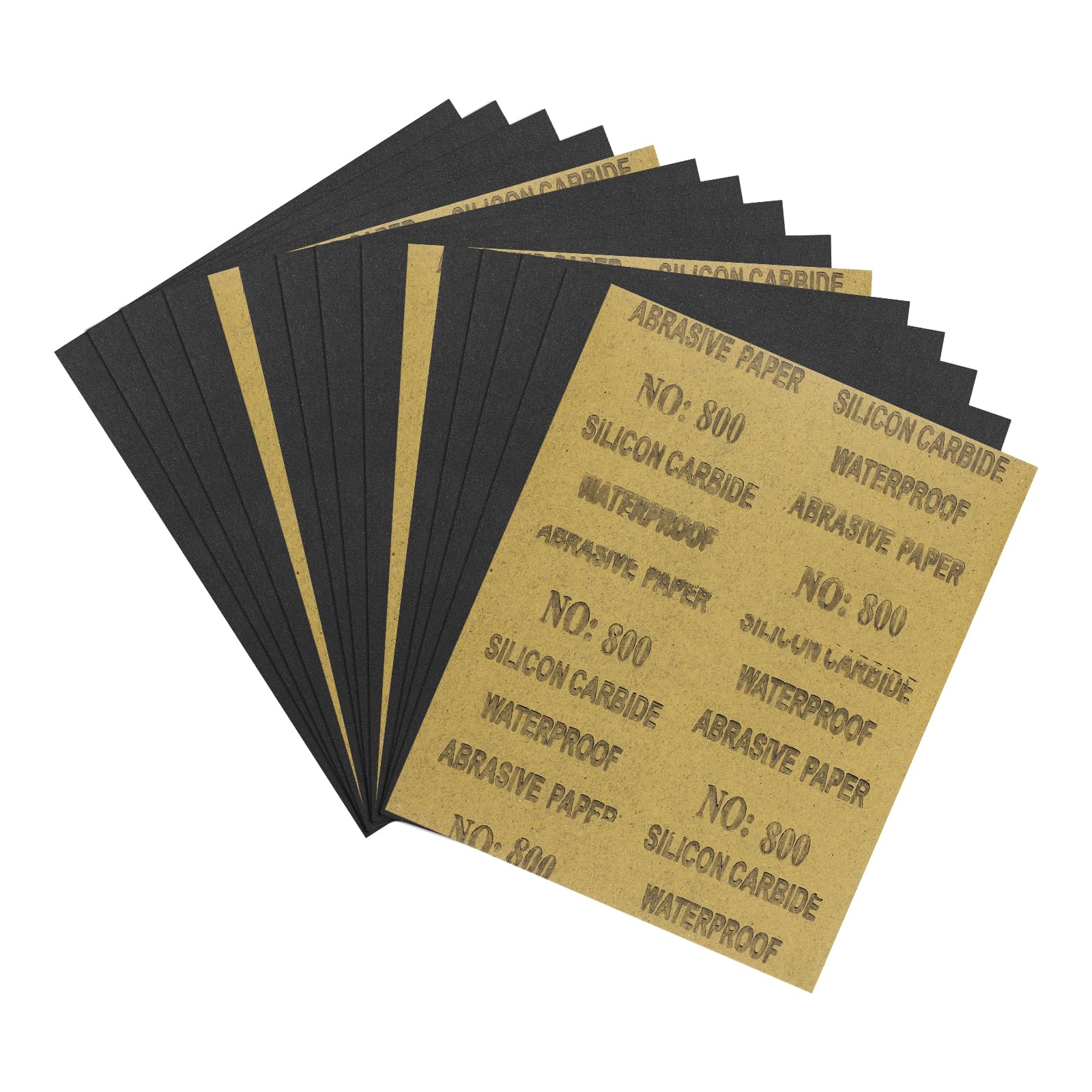Kozelo 15pcs Sand Papers - [9 x 11 Inch x 800 Grits] Sandpaper Sheets for Metal Auto Wood Polishing and Scratches Removing, Silicon Carbide Abrasive