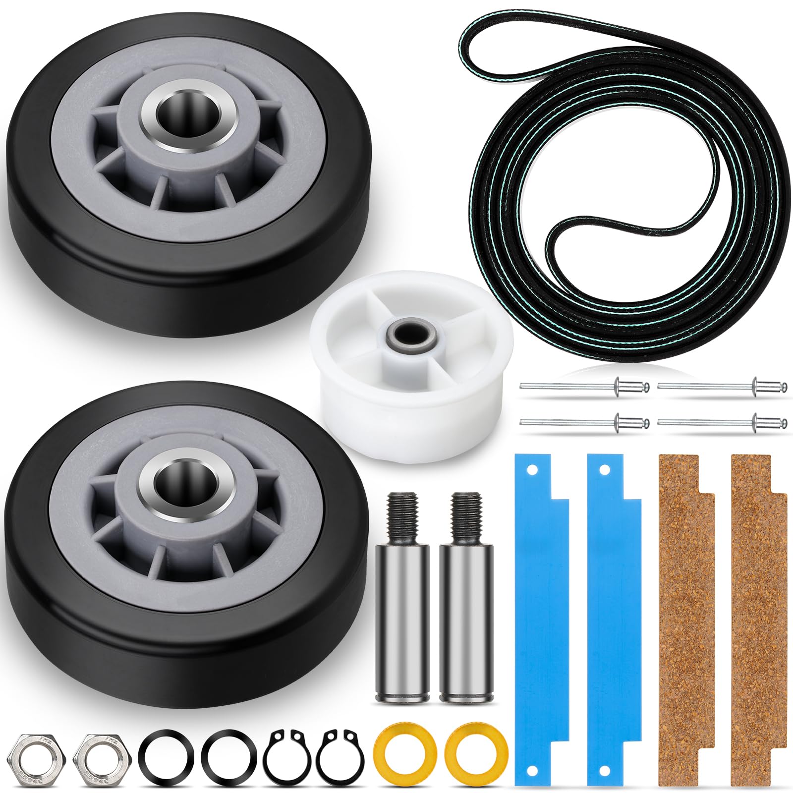 ValchooseValchoose 12001541 303373K Maytag Dryer Drum Roller Kit, Upgraded WP33002535 Drum Belt Durable, 6-3700340 Idler Pulley, 306508 Dryer Tumbler Bearing Kit, Squeal No More Maytag Dryer Parts