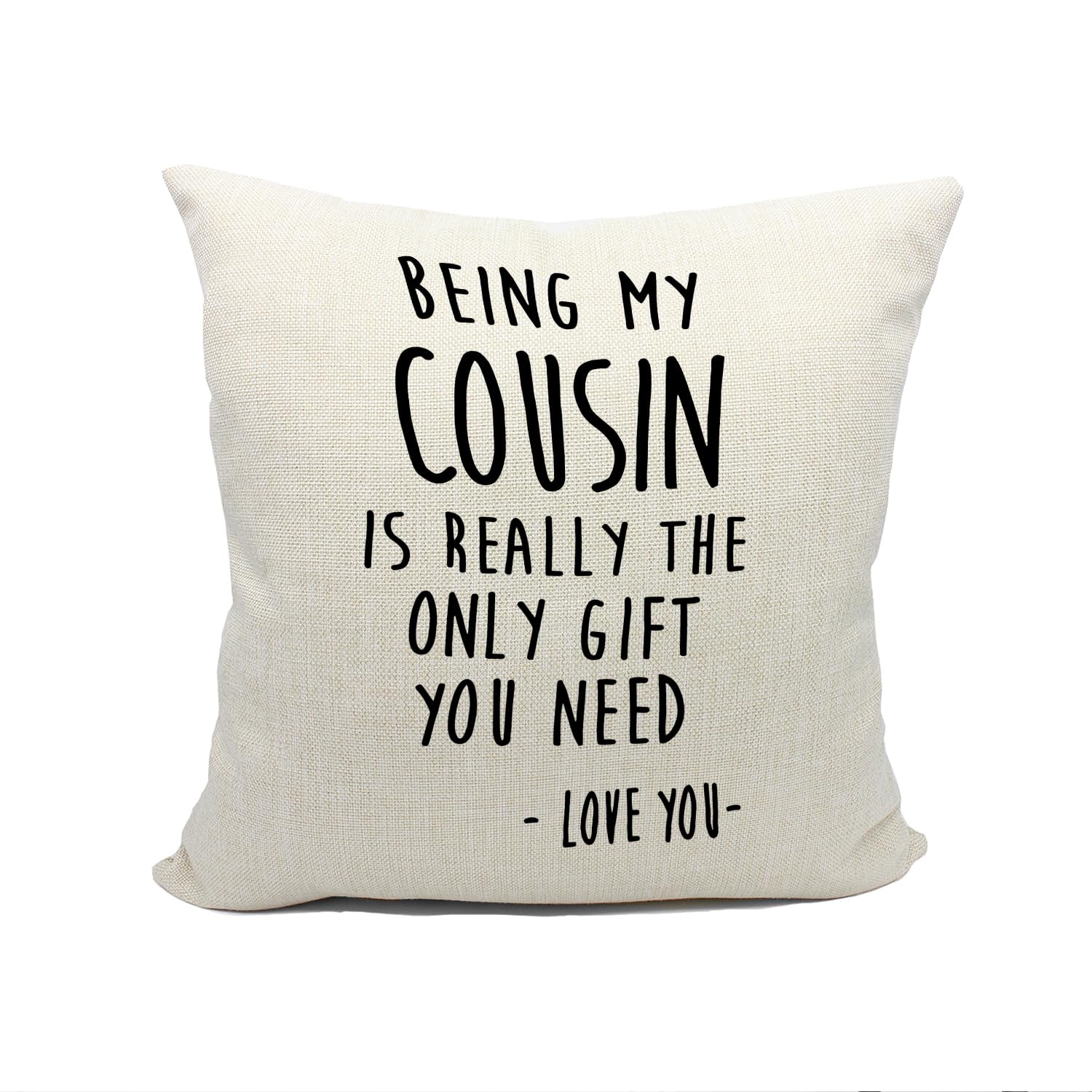 Mancheng-zi Cousin Gifts Pillow Covers 18x18 Cousin Gifts for Women Men Gifts for Cousins Female Male Cousin Gifts