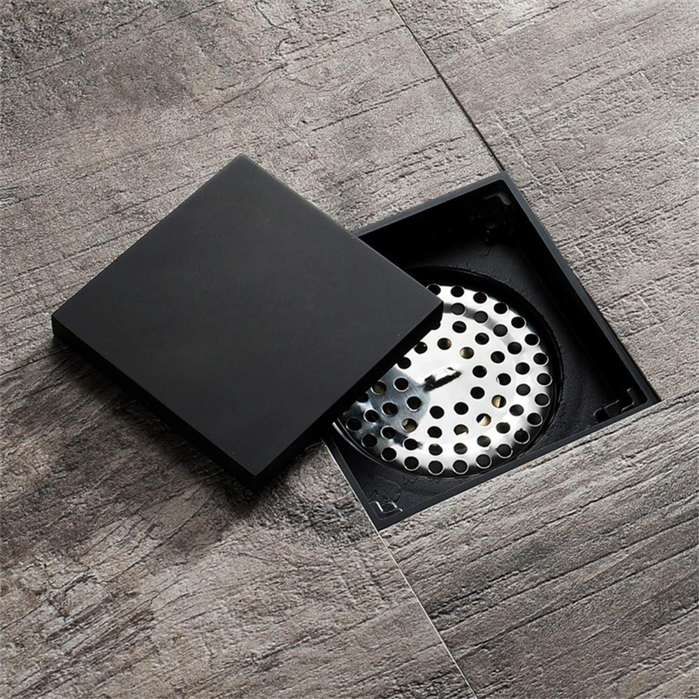 Desagüe de Ducha Cuadrado, desagüe de Suelo Negro, desagüe de Suelo de latón para Ducha