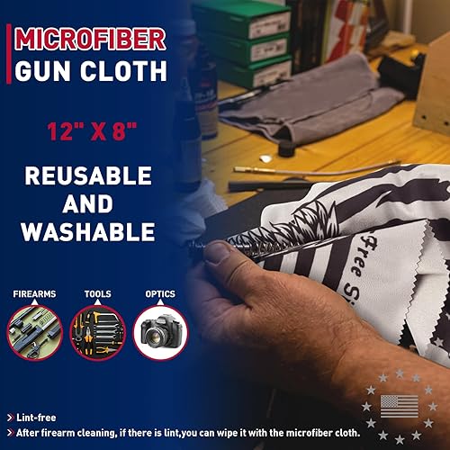 Miniatura 5 de Ironraw Parches de limpieza de armas, paño de microfibra, tela de algodón puro fuerte, 4200 parches absorbentes, cortados a medida, pistola de polvo