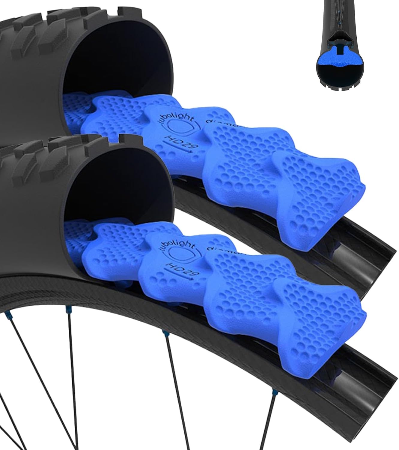 Diamana Bike Tire Insert Set |Lightweight EVA Foam | Patented Design for Enhanced Traction | Conquer Any Trail