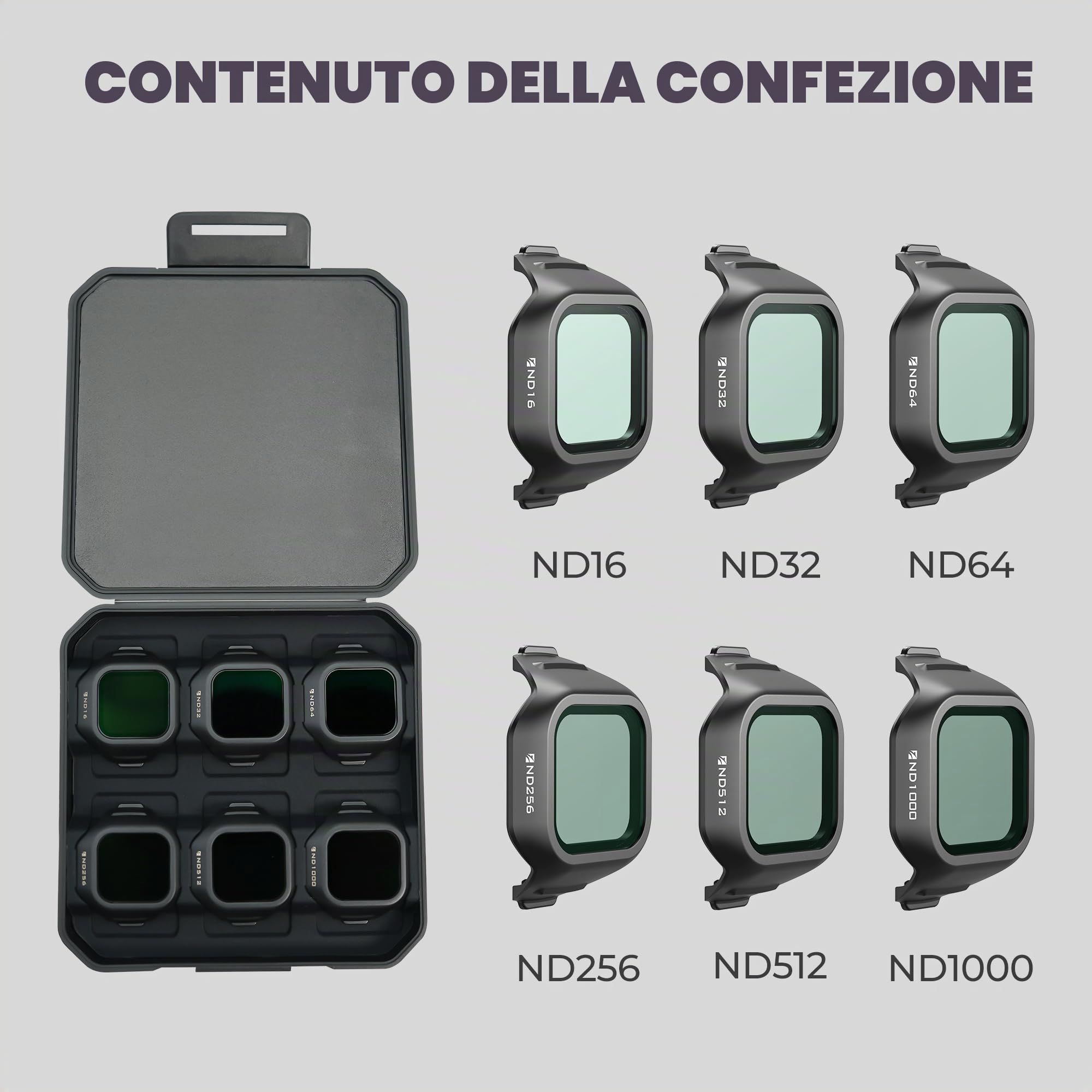 Freewell All Day - Confezione da 6 filtri ND per DJI Mini 5 Pro - ND16, ND32, ND64, ND256, ND512 e ND1000 - Controllo completo della luce per riprese aeree cinematografiche