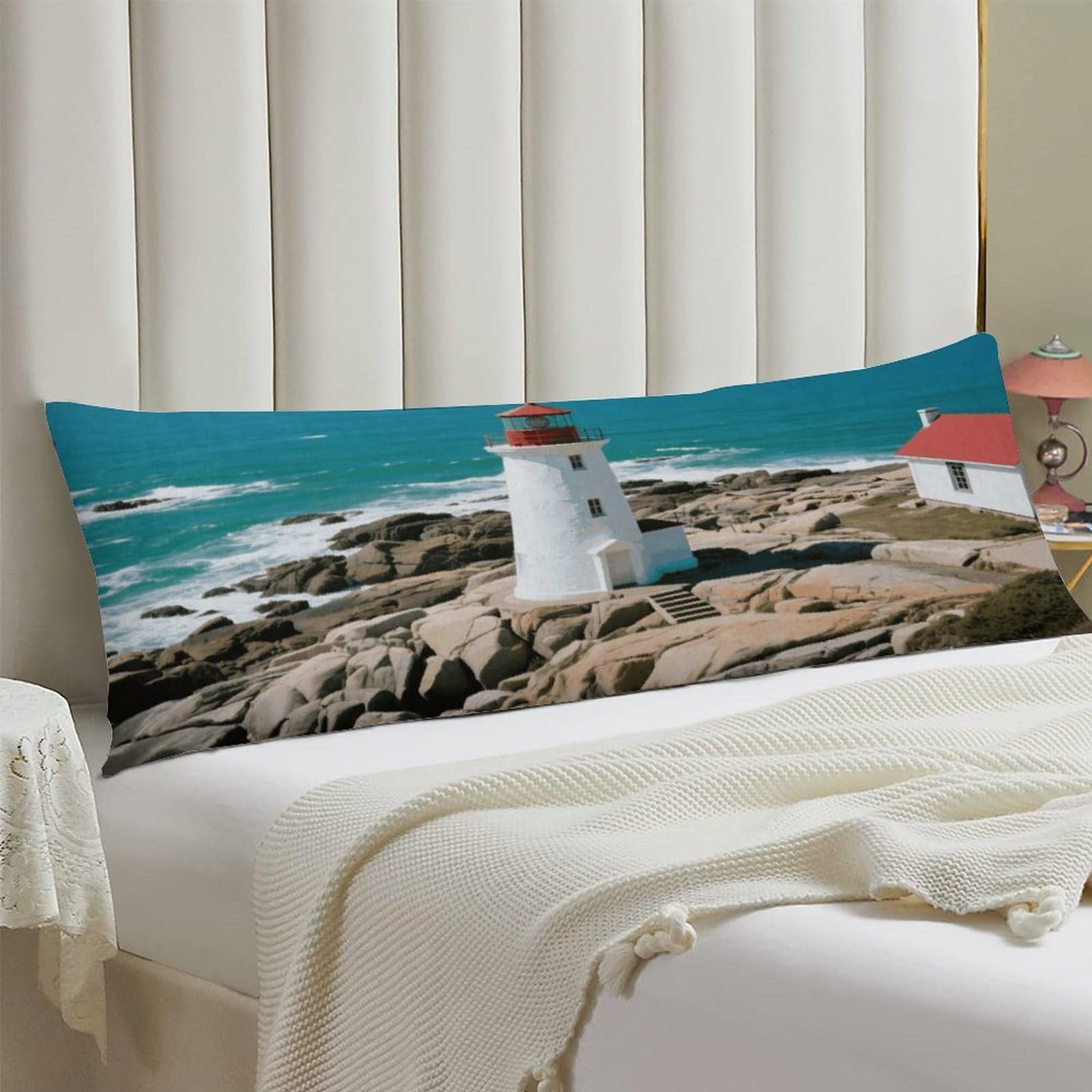 Body Pillow Cover 20x54 Long Pillow Case with Invisible Zipper Breathable Microfiber Lighthouse Pillowcase Soft Cozy Protector for Bedroom Couch Sofa Bed Home Decor All Seasons