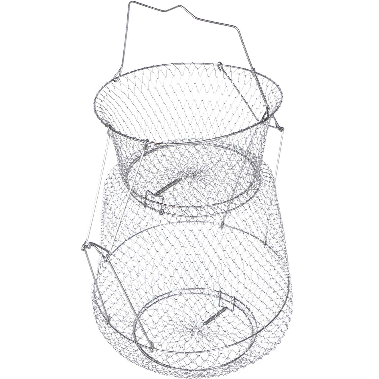 Red de Pesca Metálica Plegable para Cangrejos y Langostas Fondo Plano, Fácil de Almacenar y Portátil para Pesca