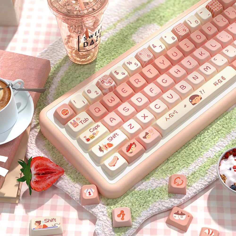 MMSC ♡ Amazon.com: daixiahu Cute cat Theme keycaps 158 Key PBT