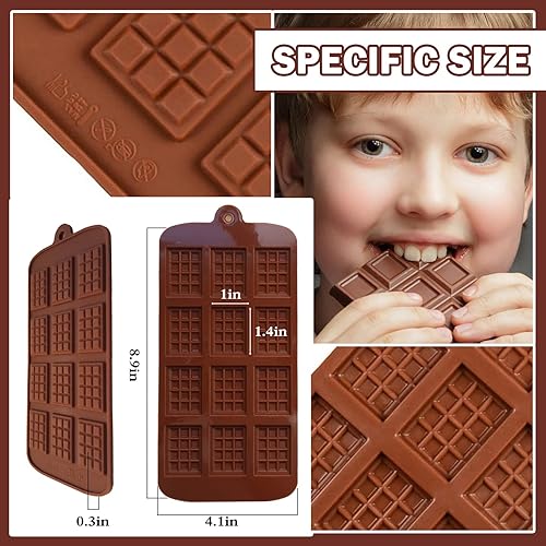 Miniatura 3 de 2 moldes de barra de chocolate de silicona, moldes antiadherentes para barra de caramelo, moldes cuadrados para gofres de chocolate, moldes