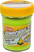 Berkley PowerBait Natural Glitter Trout Dough Bait - Floating Garlic Scented with Sparkling Crystals for Maximum Visibility