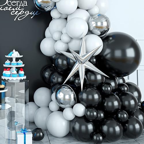 Miniatura 5 de Arco de globos azul y negro, kit de arco de globos azul y negro, guirnalda de globos negros y azules con globos negros azul oscuro y blanco, arco de