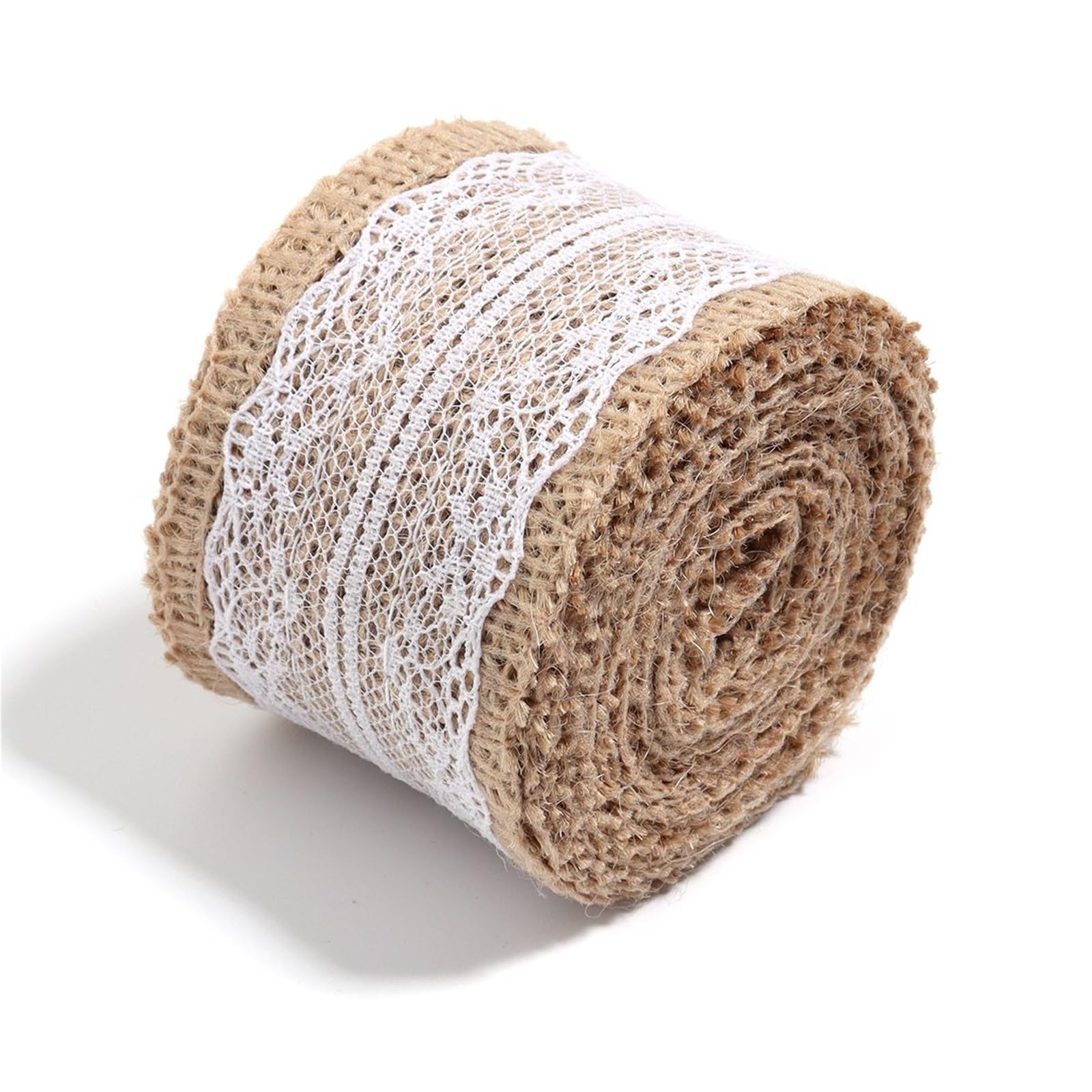Burlap Fabric 2 Yards Lace Burlap Ribbon Vintage Jute Ribbons for DIY Clothing Packing Wedding Party Home Decoration Accessories(Type9 (5cm))