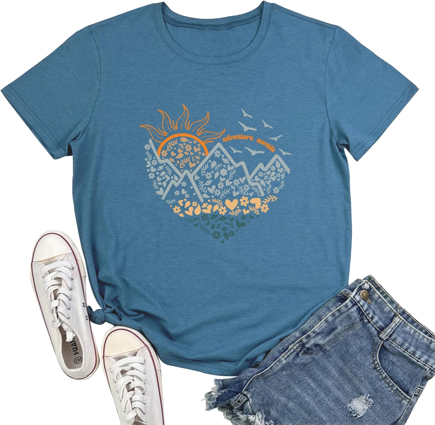 YITAN Women Adventure Tshirt Cute Graphic Tees