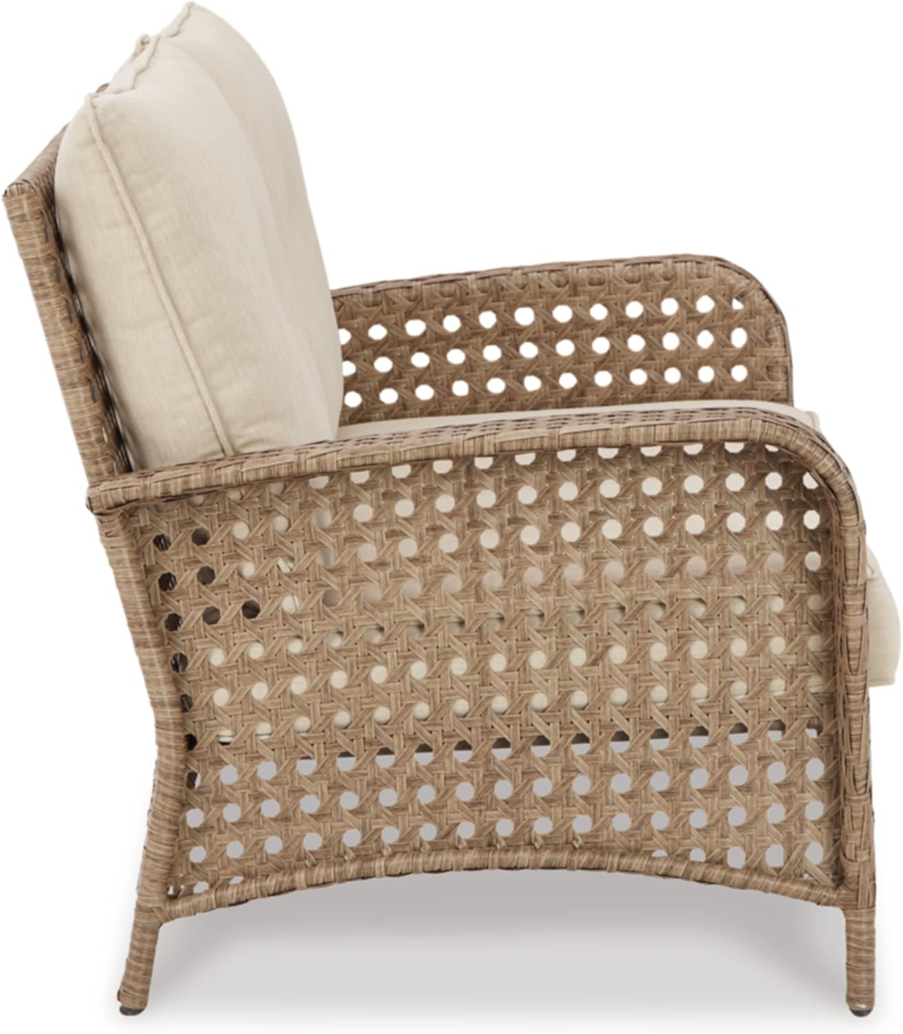Driftwood Resin Wicker Outdoor Loveseat and Table Set