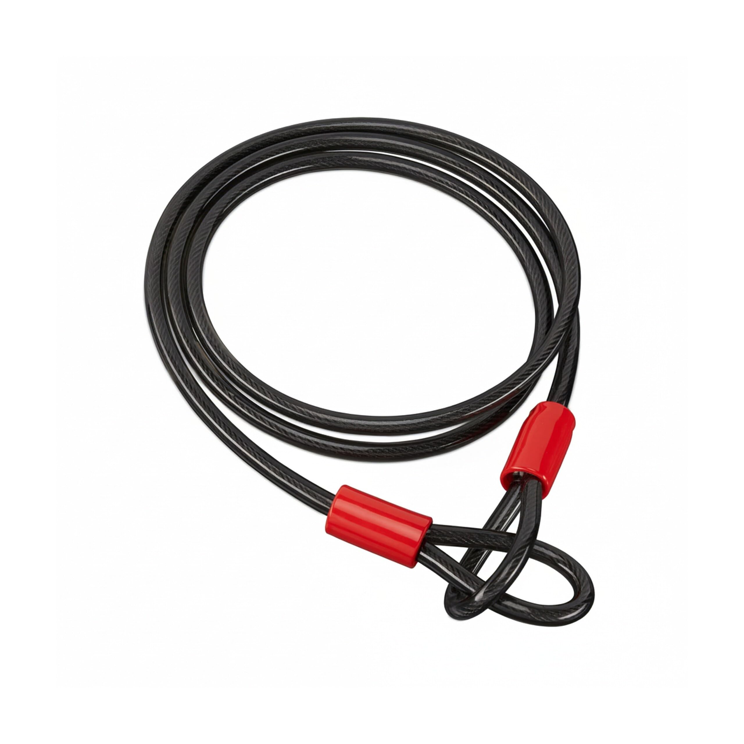 Relaxdays Cavo Extra Lungo da 2m in Acciaio Rivestito per Biciclette e Bagagli, Nero