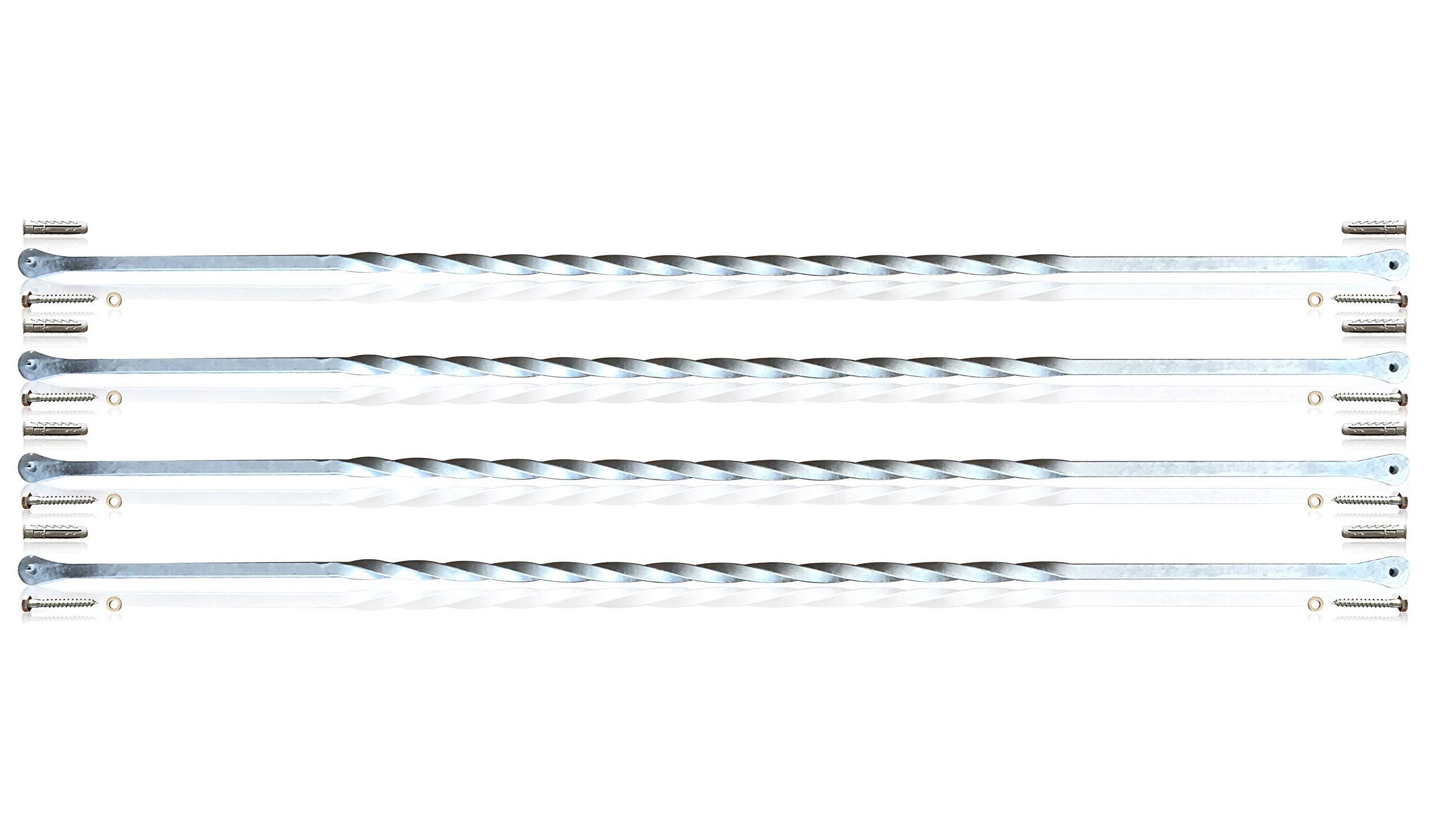 Fenstergitter Typ Pisa Einbruchschutz 800mm Fenstersicherung inkl. Sicherheitsschrauben Fensterstange (4 Stück)