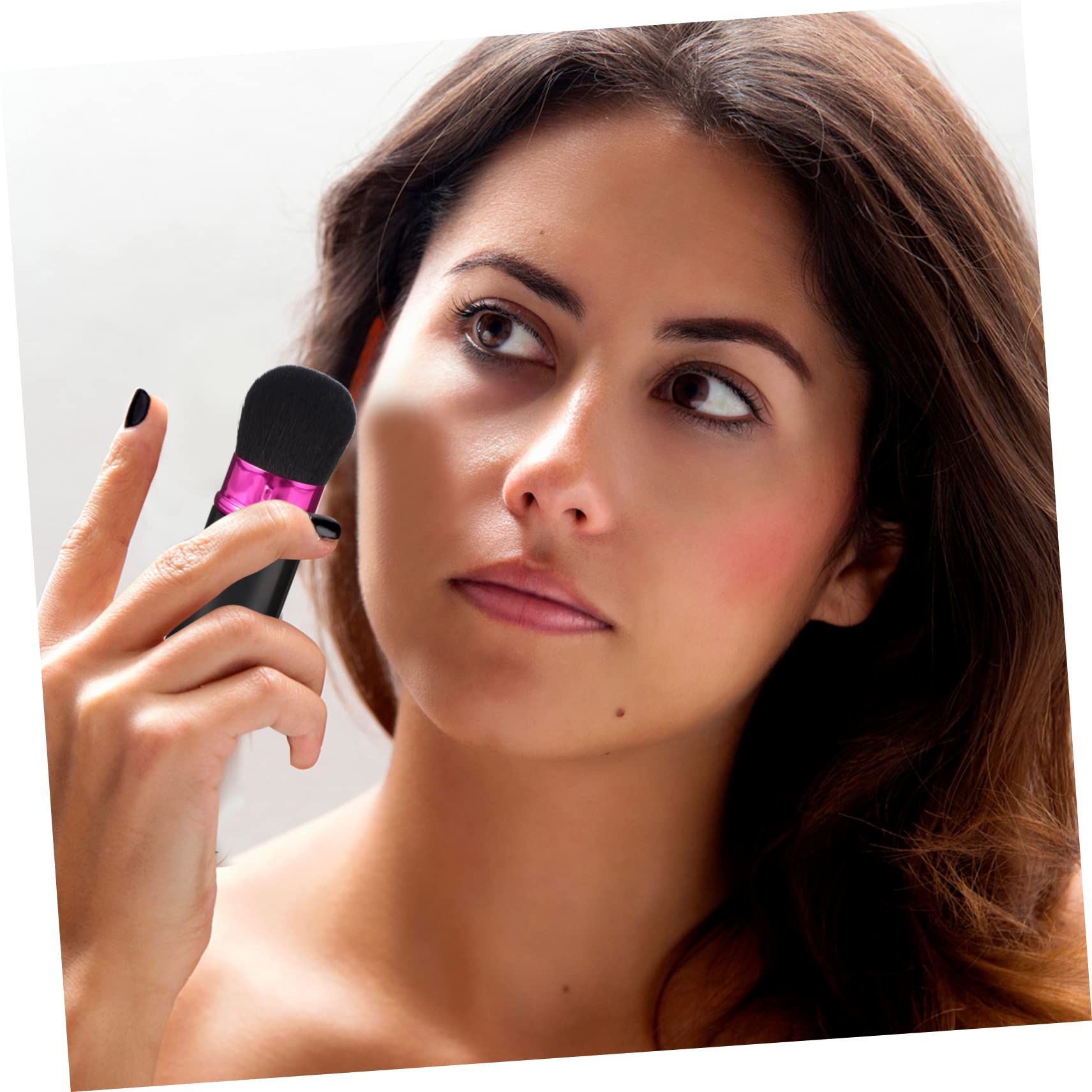 Healeved 1pc Portable Foundation Brush for Women Versatile Makeup Tool Black Purple for Cosmetics Application