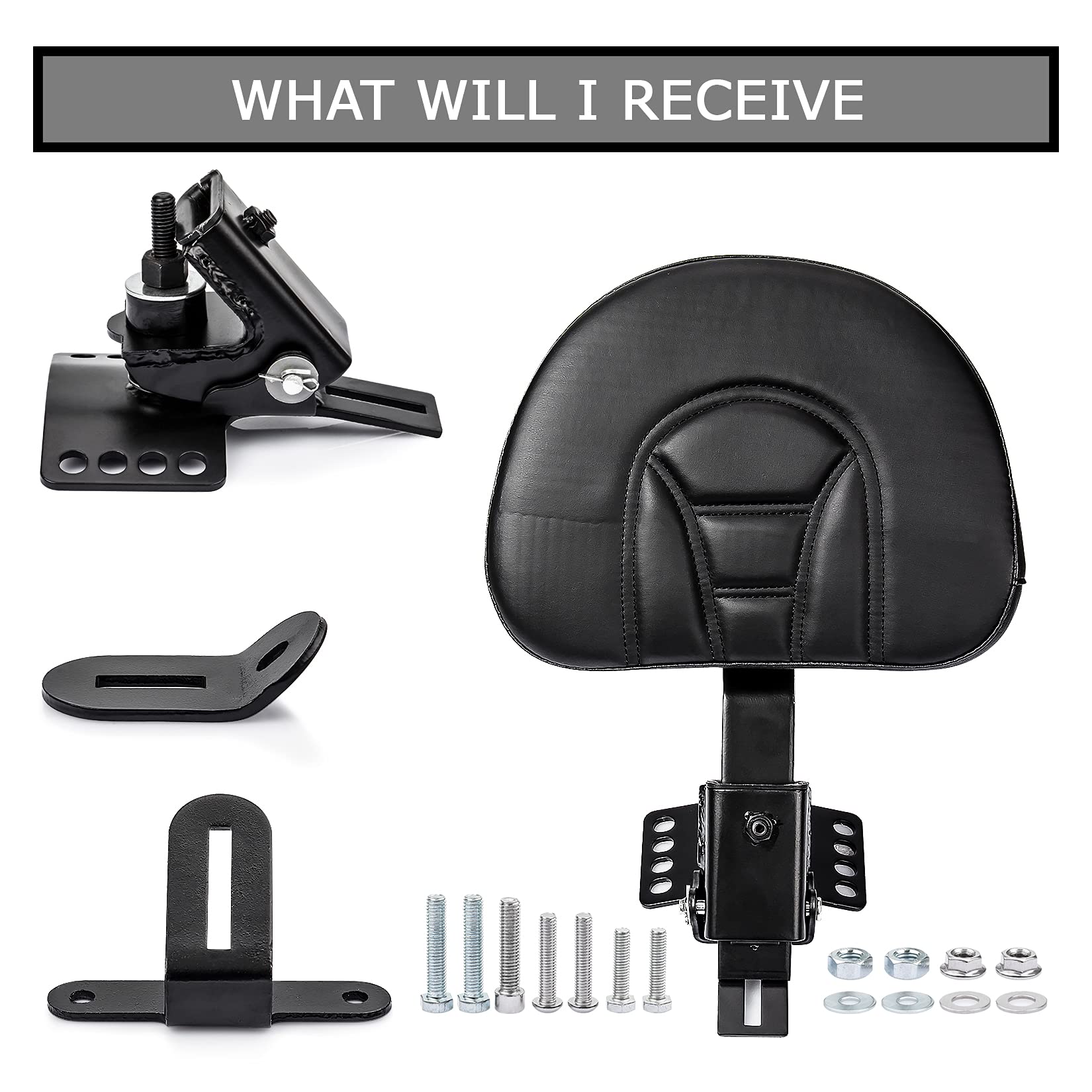 Cuscino Schienale Sissy Bar TCMT Per Harley Touring 1997-2017 - Stile B, Passeggero - Foto 2