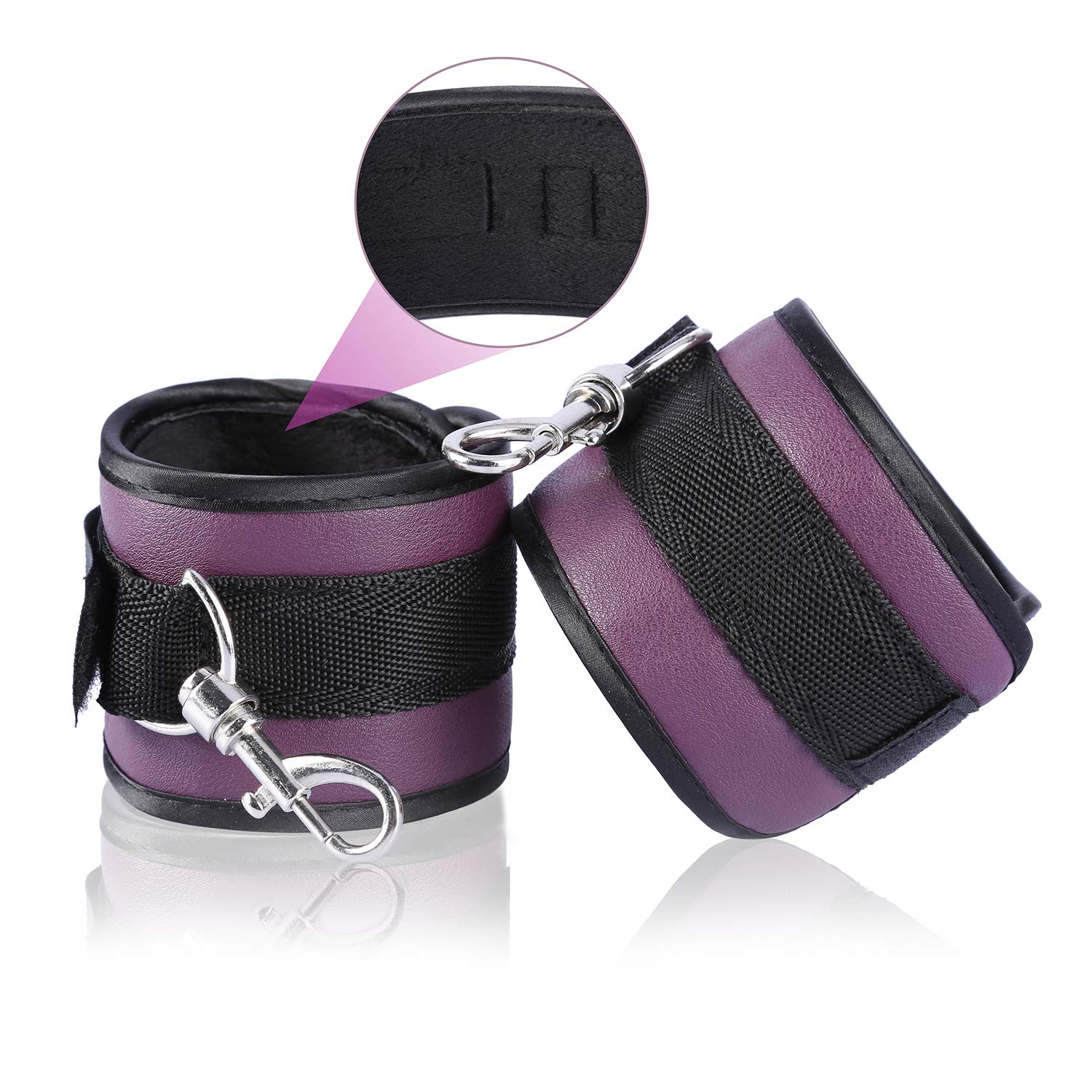 Cyan Phoebe Soft and Durable Soft Nylon Beds Stráps Tied with Adjustable Ánkle and Wrîst Cuffs Indoor Sports - Purple