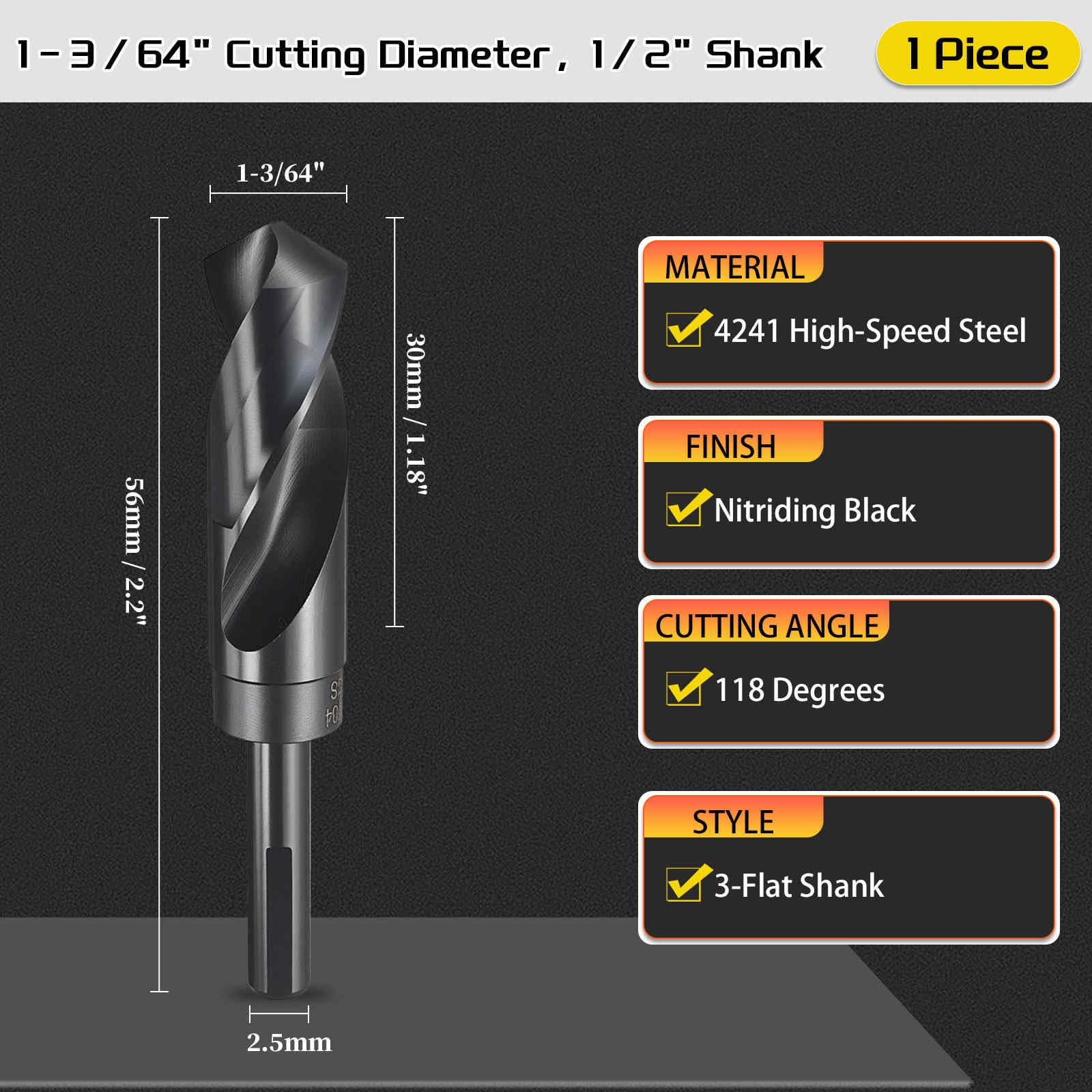 CoCud Drill Bit, 1-3/64" Cutting Diameter (26.594mm) - Image 2