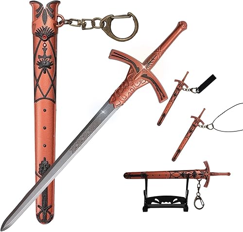Mini Sword - Cuchillo de bolsillo de acero inoxidable de 6 pulgadas con vaina, hecho a mano, réplica de inspiración medieval Claymore, collar