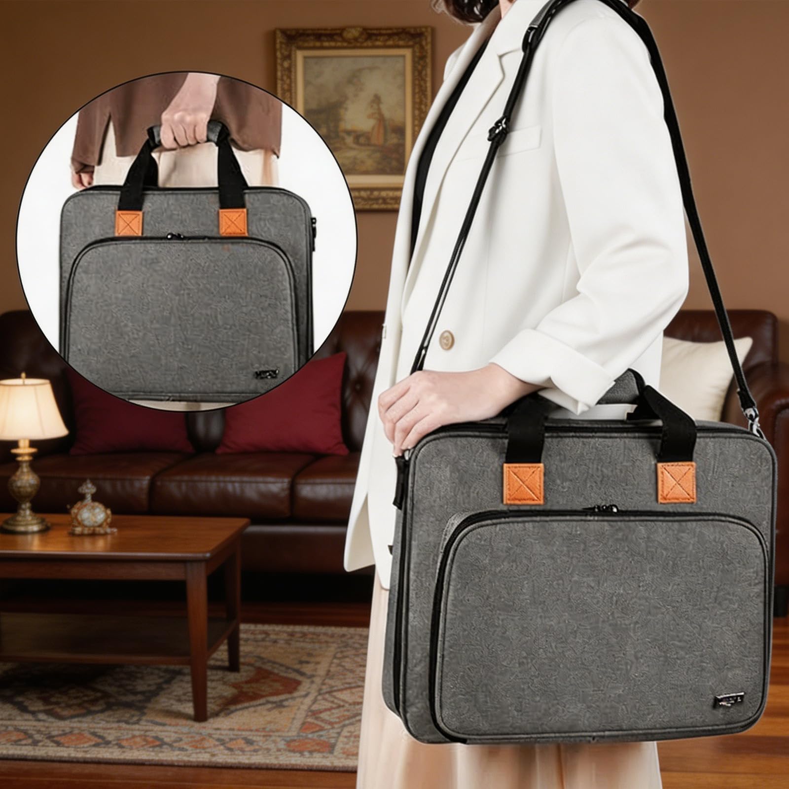 Bolsa de almacenamiento de bordado con múltiples secciones para hilos y artículos, perfecta para los amantes de la costura, planificador de hilo de coser