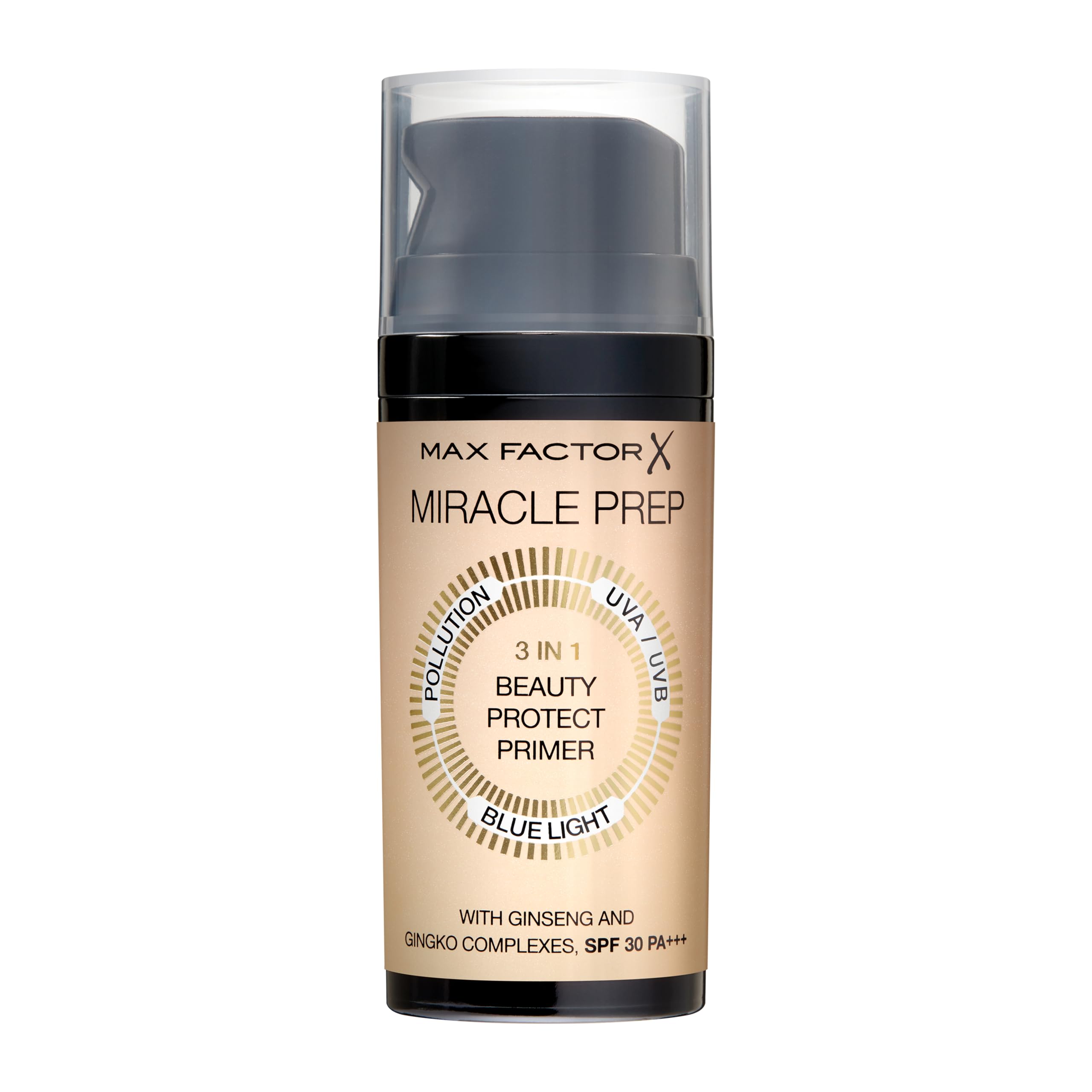 Max Factor Miracle Prep 3in1 Beauty Protect Primer, mit LSF und schützt vor UVA/UVB Strahlen, 30 ml