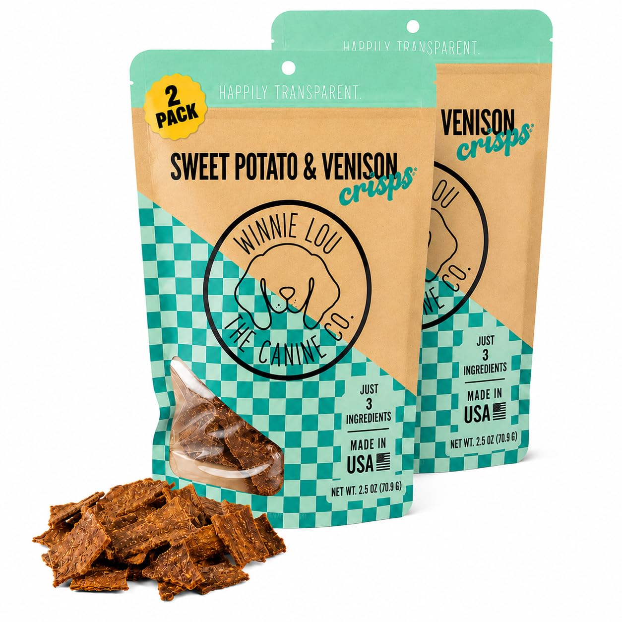 Winnie Lou Crisps Dog Treats Sweet Potato & Venison