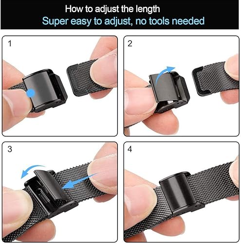 Miniatura 4 de Correa compatible con Samsung Gear S3 FrontierClassicGalaxy Watch de 1.81 pulgadas, correa de malla de acero inoxidable de 0.86 pulgadas con bisel