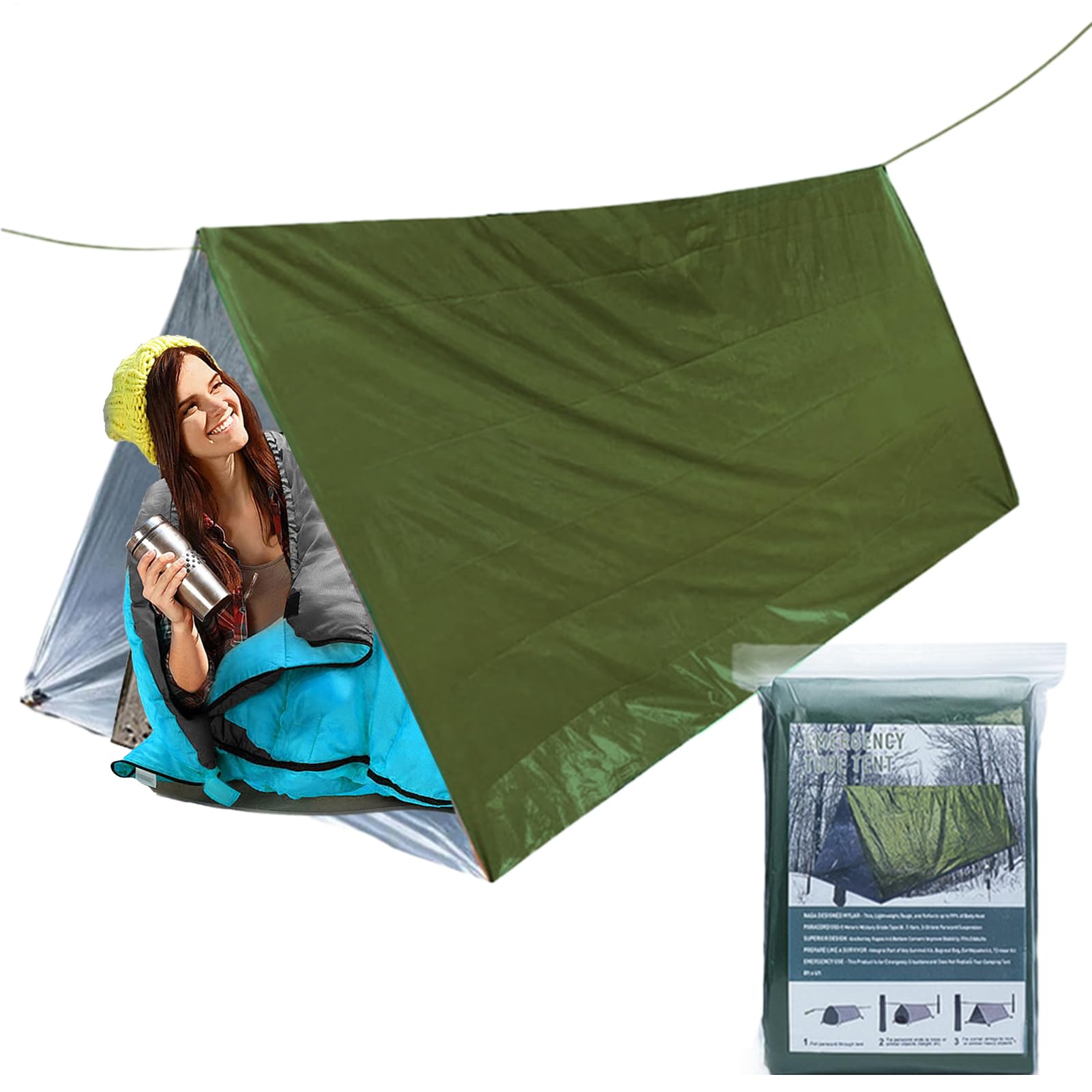 Überlebenszelt Rettungsdecke - Wasserdichtes Notfallzelt Für Outdoor Camping