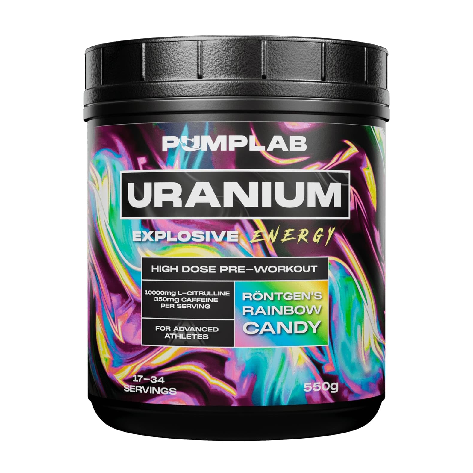 Uranium – Hardcore Pre-Workout mit hohem Koffeingehalt, L-Citrullin, Beta-Alanin & Nootropika, 550 g PWO für Energie, Pump & Fokus, pre workout booster Hergestellt in Schweden