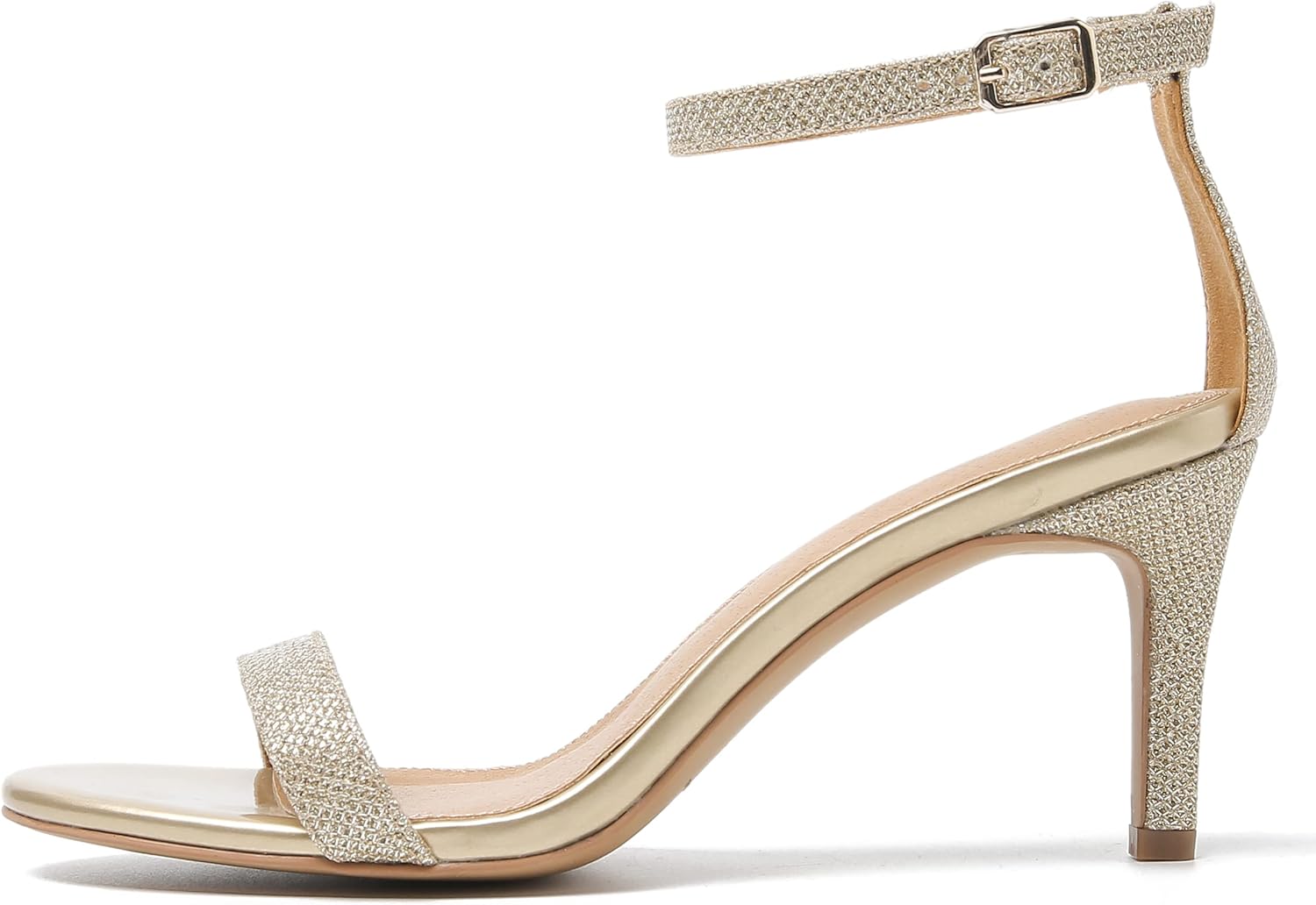 MAIERNISI JESSI Unisex Men's Women's Ankle Strap Heeled Sandals, Open Toe, Buckle Closure, Mid Kitten Heel
