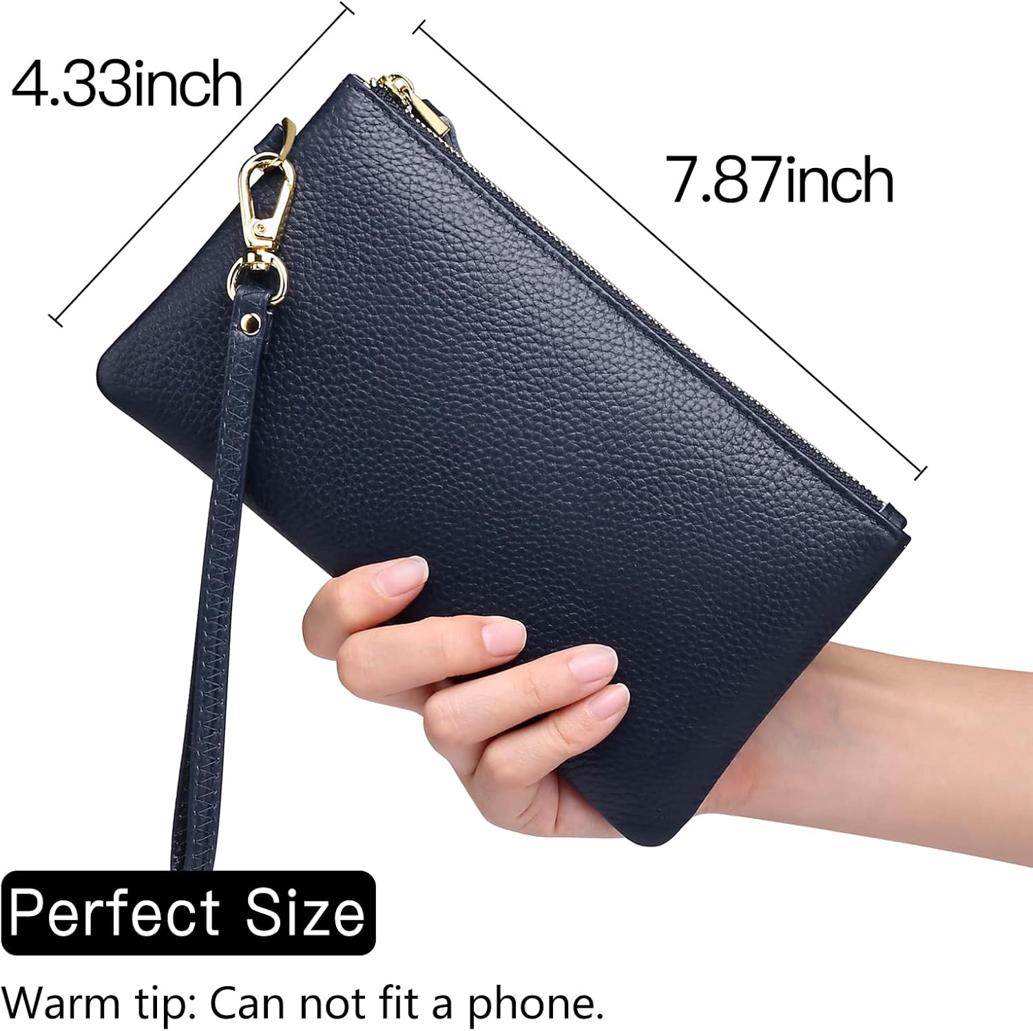 GOIACII Women's Wristlet Clutch Slim Leather Wallet RFID Blocking Handbag - Image 2