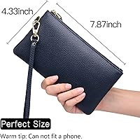 Vista 2 de Carteras GOIACII para mujer con bloqueo de RFID, ultrafinas, de cuero auténtico, tarjetero, cartera de mano