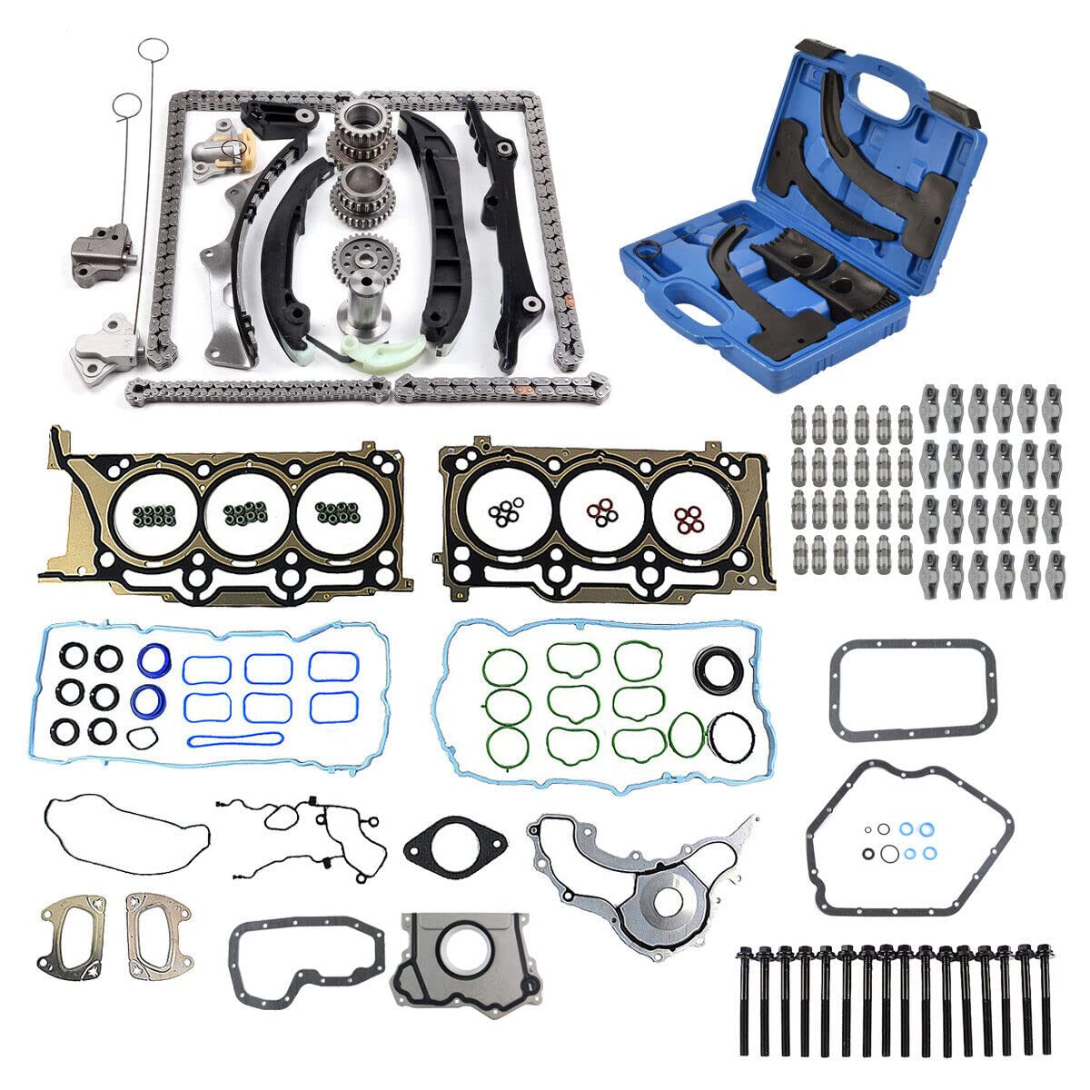 GELUOXI Timing Chain Tool Kit Rocker Arm Lifters Kit Replacement for 2011-2015 Chrysler Jeep Dodge Ram 3.6L Pentastar HS26541PT, 5184352AF, 5184296AH, 5184332AA