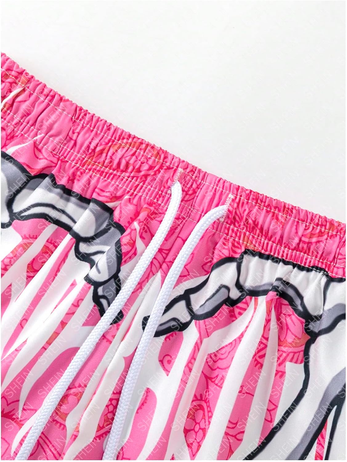 GORGLITTER Men's Skull-Hand Graphic Basketball Shorts with Liner 2 in 1 Drawstring Waist Workout Athletic Shorts - Image 4