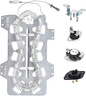 Dryer Heating Element DC47-00019A For Samsung dv42h5000ew/a3 dve45r6100w/a3 dve50r5200w/a3 dv45h7000ew/a2 dv40j3000ew with DC96-00887A DC47-00016A Thermal Fuse DC32-00007A Dryer ThermistorDC47-00018A
