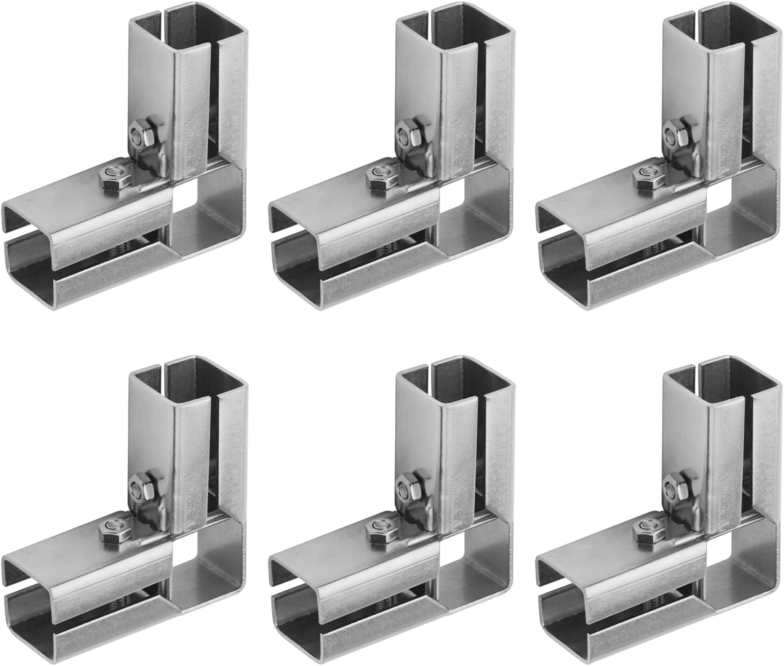 6 Pcs 1" 3 Way L Square Tube Connector