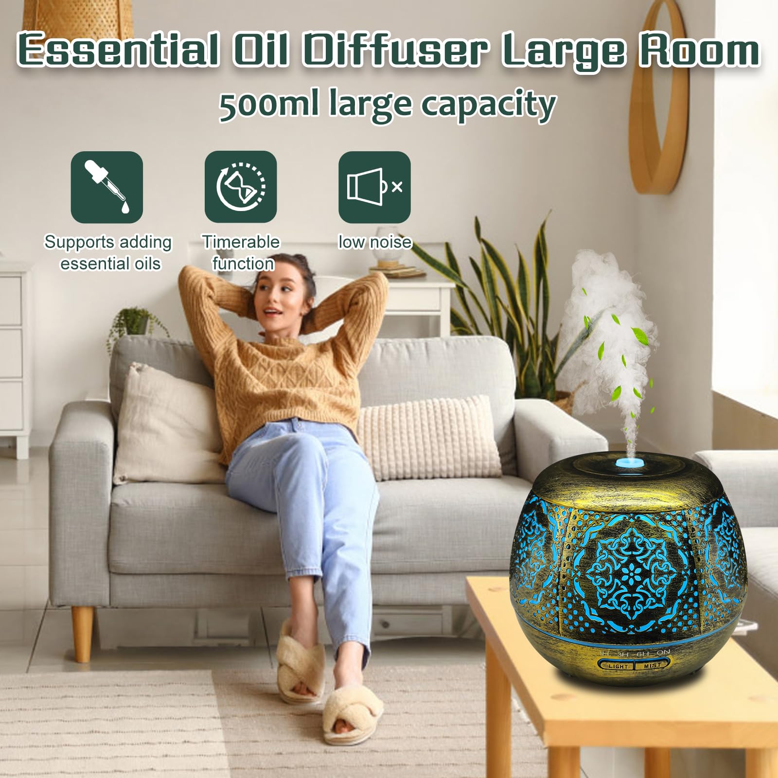 Difusor de aceite esencial para el hogar con R/C, humidificadores de niebla fría para dormitorio, sin agua, apagado automático, CF-B