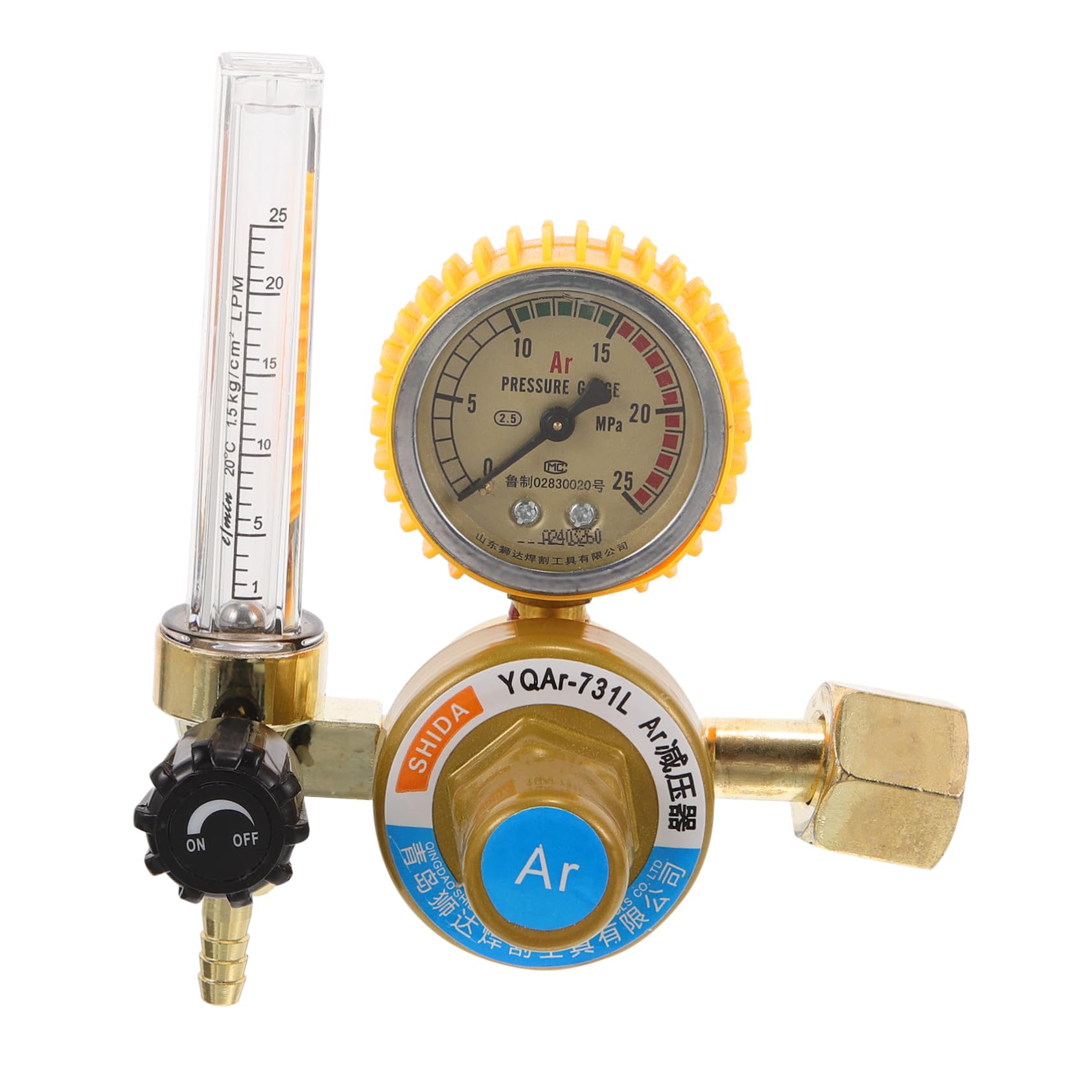 HEALLILY Regulator Flow Meter Gas Regulator Accurate Argon Gas Flow Control Pressure Gauge
