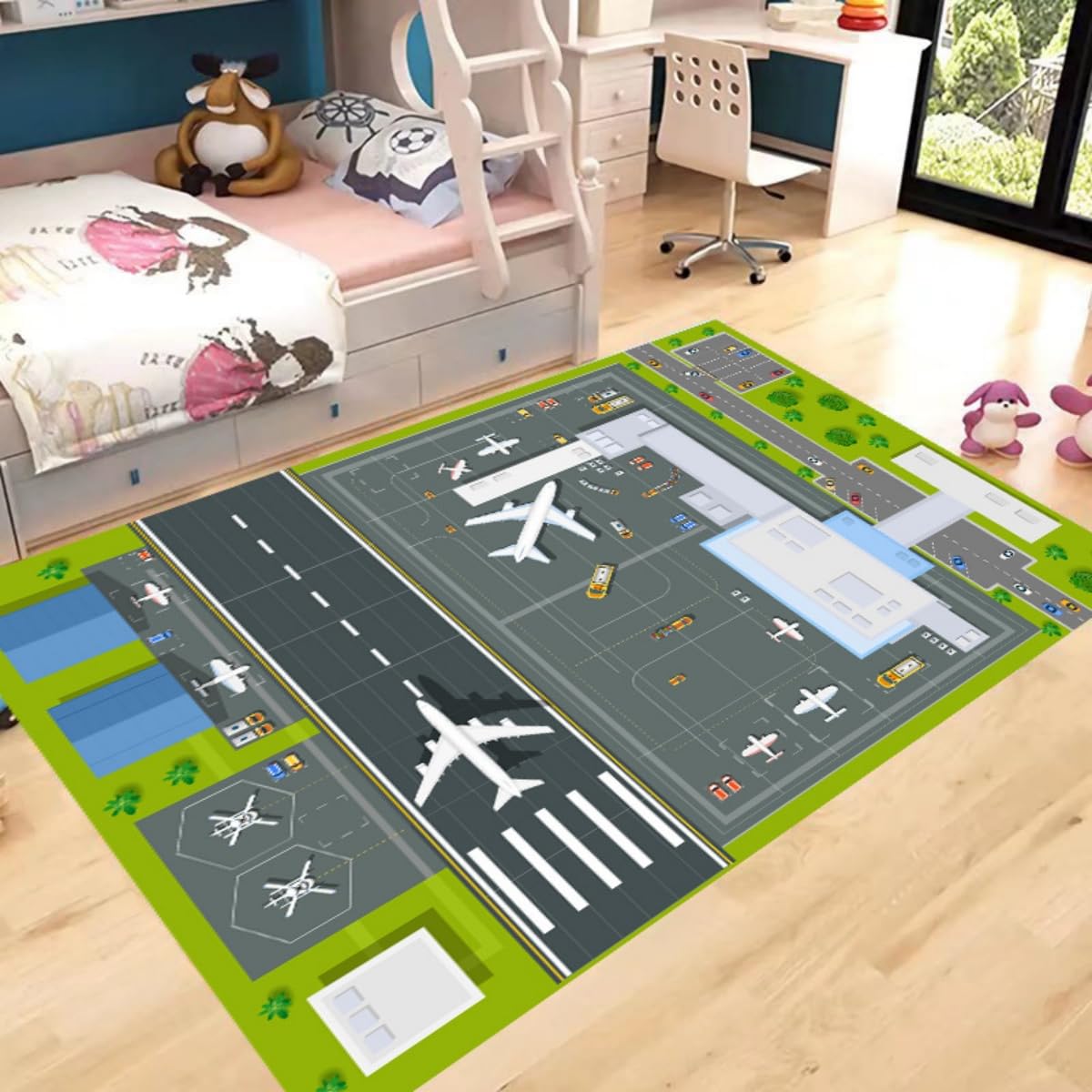 Alfombras Grandes 3D Car Track Pattern Alfombra Área De Juego para Padres Hijos Niños Niñas Niños Adolescentes Sala De Estar Dormitorio (Color 1,160x200 cm)