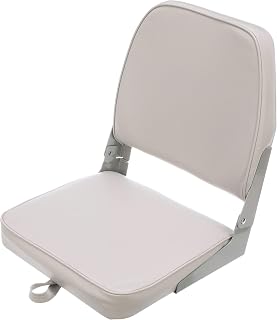 Attwood Low-Back Padded Boat Seats - Durable UV-Resistant Marine Seating with Aluminum Hinges