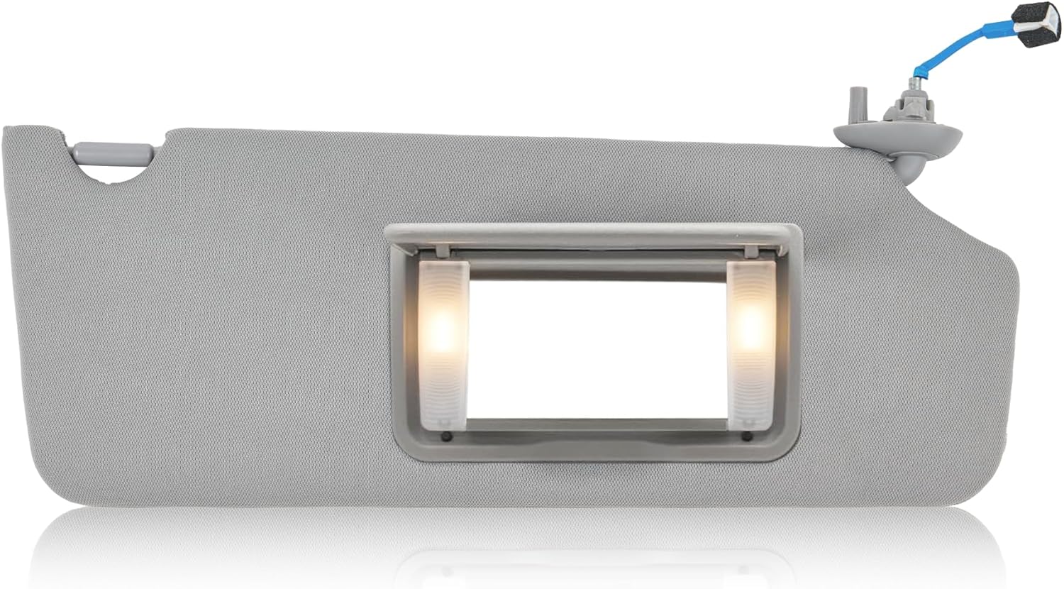 Left Driver Side Sun Visor Compatible with 2017 2018 2019 2020 2021 2022 Honda Pilot Ridgeline with Mirror and Light Replaces OE 83230-TG7-A12ZB, Gray