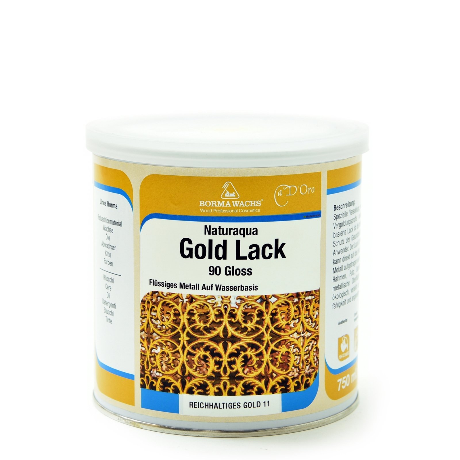 BORMA Acryl Gold Farbe 750ml für Aussenbereich