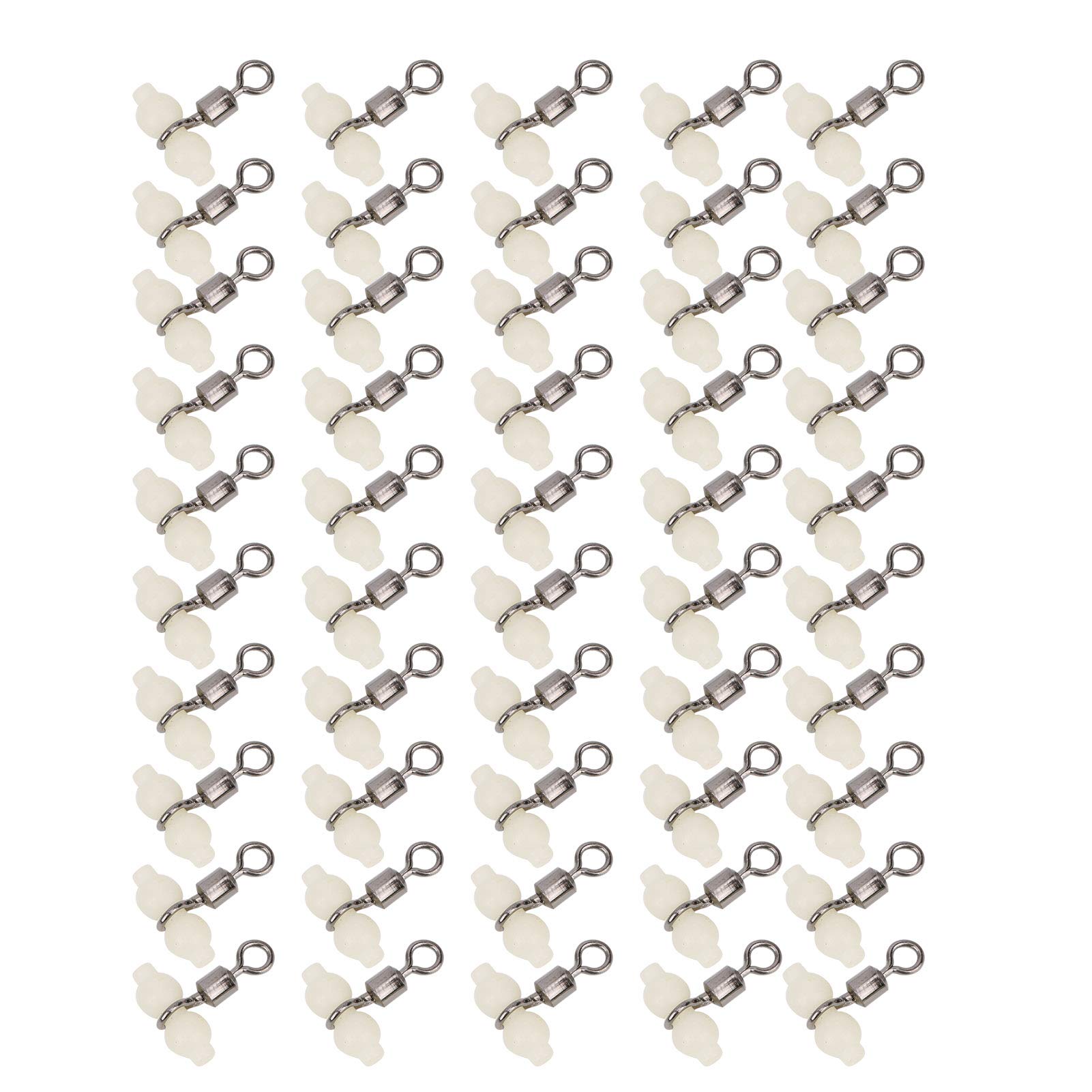 Gourd Swivel 50Pcs Accessorio da Pesca Leggero a Forma di T Girelle da Pesca Flessibili a Forma di 8 per la Pesca