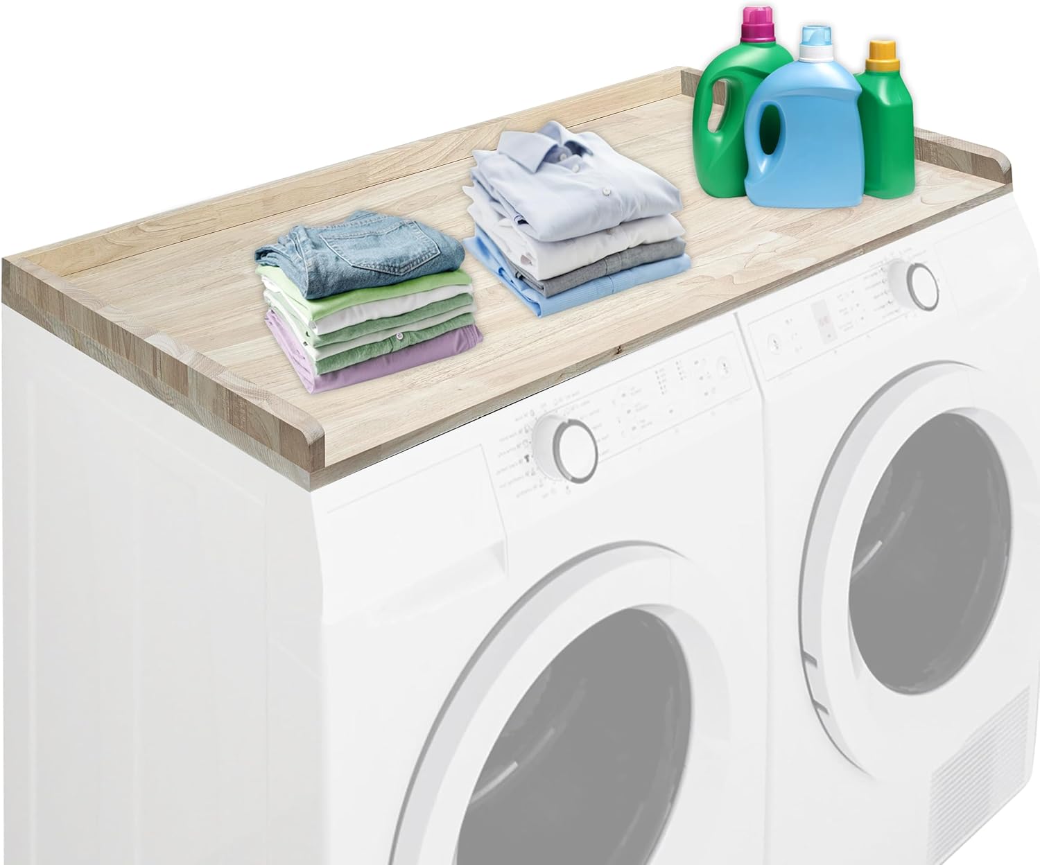 Skywin Washer Dryer Countertop Real Wood Butcher Block