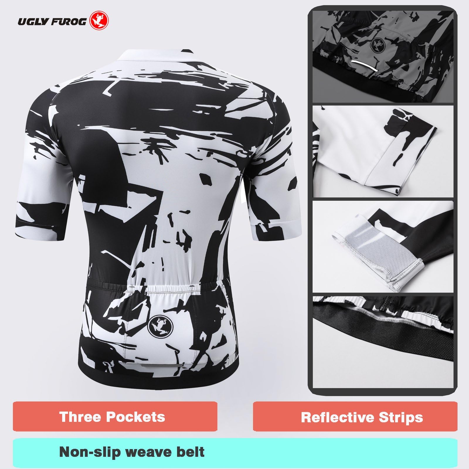 UGLY FROG Abbigliamento da Bicicletta Ciclismo Maglie a Maniche Corte da Uomo MTB T-Shirt Traspirante Asciugatura Rapida