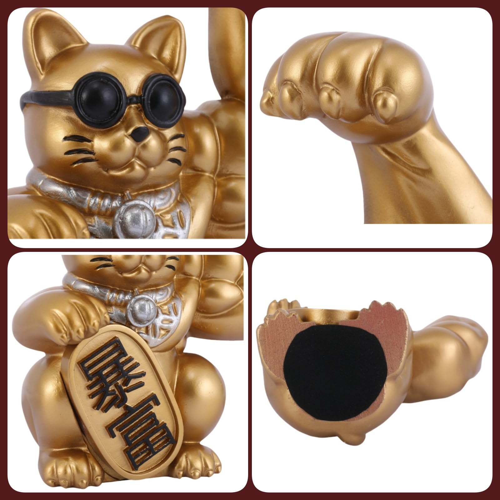 Amazon.com: HODESunPure Muscle Arm Lucky Cat Statue Chinese