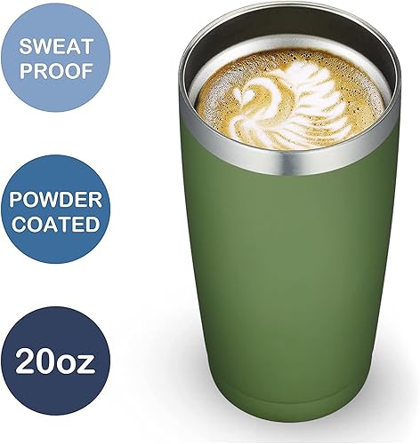 Miniatura 3 de CIVAGO Vaso de acero inoxidable aislado de 20 onzas, vaso de café con tapa y pajilla, vaso de viaje para café de viaje con doble pared, vaso para