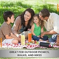 Vista 5 de Botella de agua de vidrio estrella del chef 6 botellas de 18 onzas de paquete para la bebida y Juicer Utilice tapas de acero inoxidable con bucle