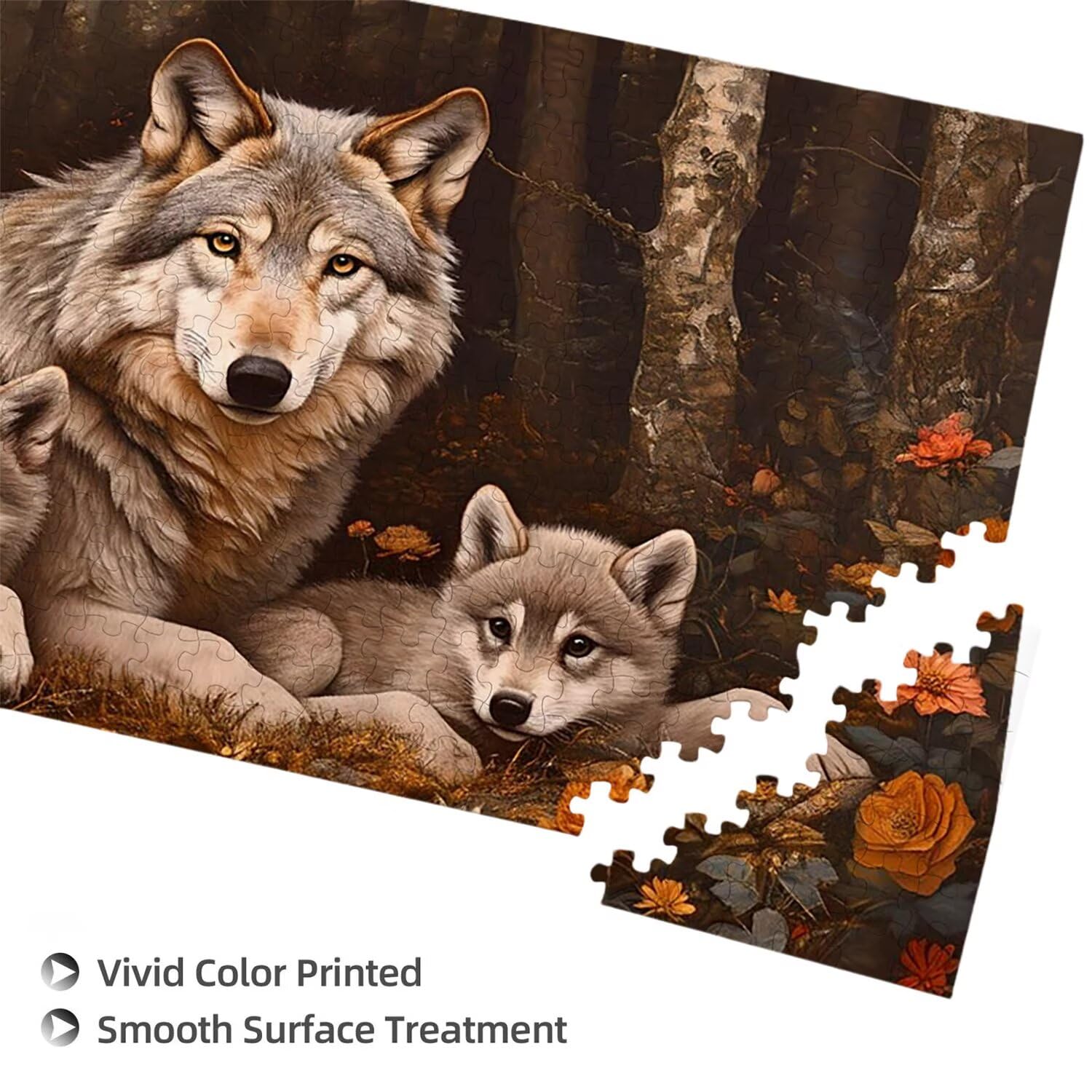 Puzzle para Adultos 1692 Piezas, Lobo del bosque Puzzle, Difícil, Desafiante, Rompecabezas Encajan Perfectamente, Letras en la Parte Posterior, sin Polvo, Regalo para Personas Mayores (179x31cm) v-807