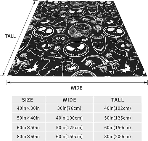 Miniatura 3 de Manta de Navidad aterradora para sofá cama, sofá, cama, suave, ligera, cálida, acogedora, manta de cama de franela de microfibra peluda y esponjosa,